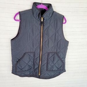 J.CREW MERCHANTILE BLACK QUILTED VEST, SZ LARGE